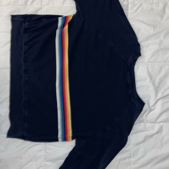 Rainbow Long-sleeved Crop-Top - Picture 1 of 2